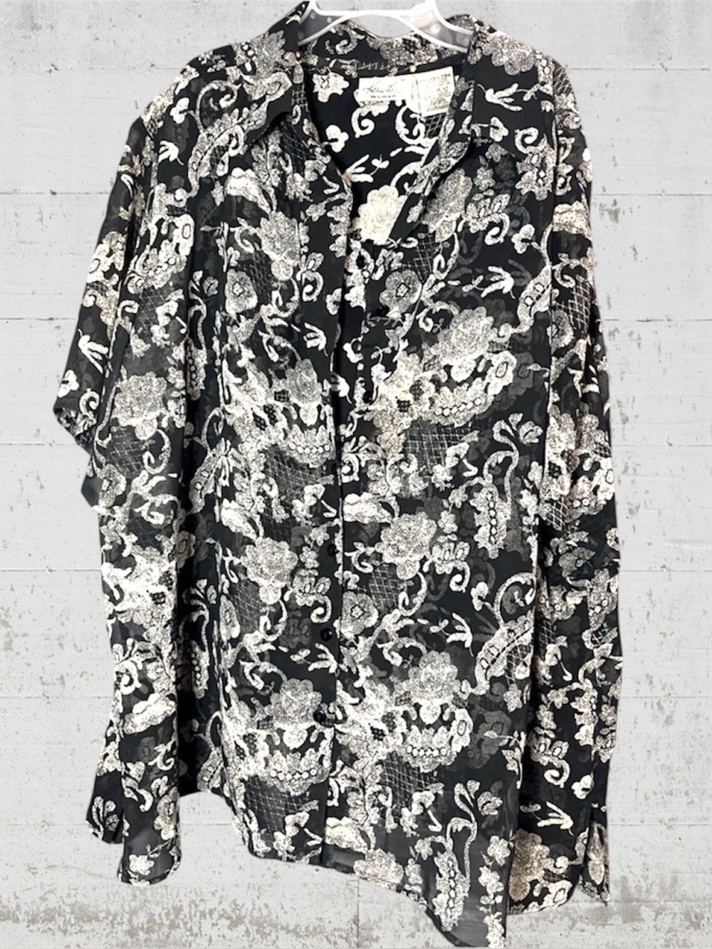 Kathie Lee Collection Black and White Artistic Blouse - Picture 1 of 5